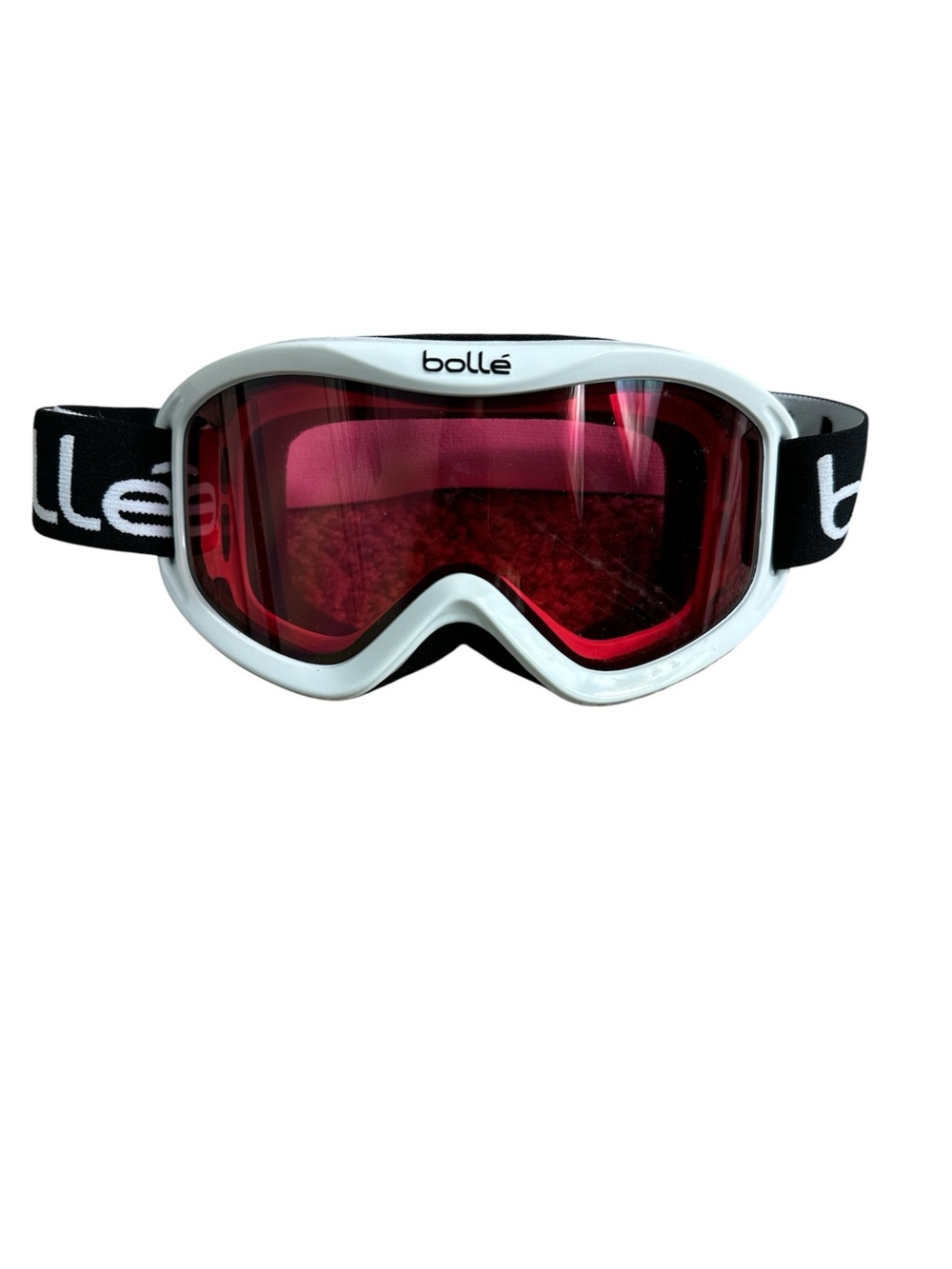 Bollé White Ski Goggles with Pink Lens